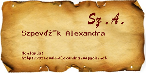 Szpevák Alexandra névjegykártya