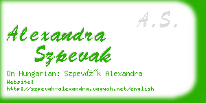 alexandra szpevak business card
